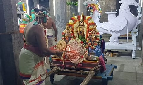 வைகாசி பிரமோற்சவம்: காஞ்சிபுரம் வைகுண்ட பெருமாள் கோவிலில் இன்று கருடசேவை