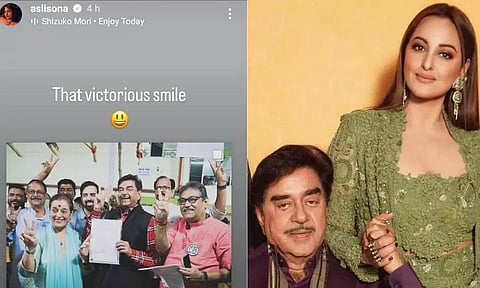 எம்.பி. ஆன அப்பா: கொண்டாட்டத்தில் பாலிவுட் நடிகை சோனாக்ஷி சின்ஹா