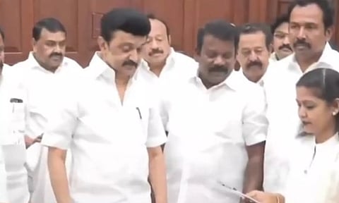 முதலமைச்சர் மு.க.ஸ்டாலின் முன்னிலையில் விளவங்கோடு காங்கிரஸ் எம்.எல்.ஏ. தாரகை கத்பர்ட் பதவியேற்பு