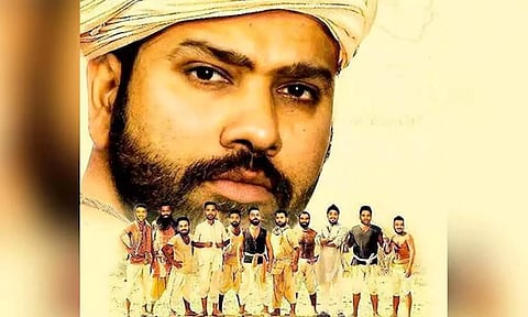 இந்திய கிரிக்கெட் வீரர்களுடன் 'லகான்' பட போஸ்டர்