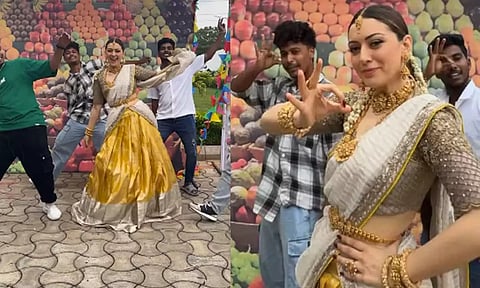 'புஷ்பா 2' சாமி பாடல் ஸ்டெப்புக்கு நடனம் ஆடிய ஹன்சிகா... வீடியோ வைரல்