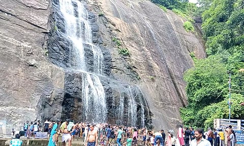 தொடர் விடுமுறை எதிரொலி: குற்றாலம் அருவிகளில் குவிந்த சுற்றுலா பயணிகள்
