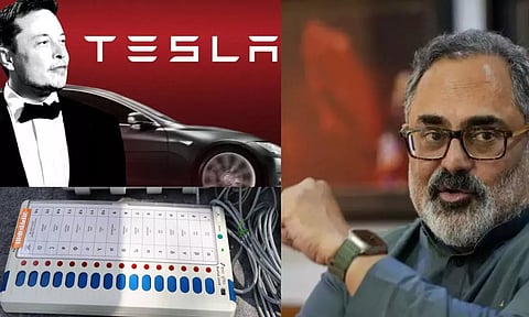 அதுல பாருங்க.. 'டெஸ்லா காரையும் ஹேக் செய்யலாம்' - EVM விவகாரத்தில் ராஜீவ் சந்திரசேகர் தடாலடி
