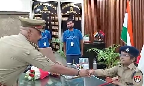 சல்யூட் அடித்த போலீஸ்... ஒருநாள் ஐபிஎஸ்-ஆன 9 வயது சிறுவன்: வீடியோ