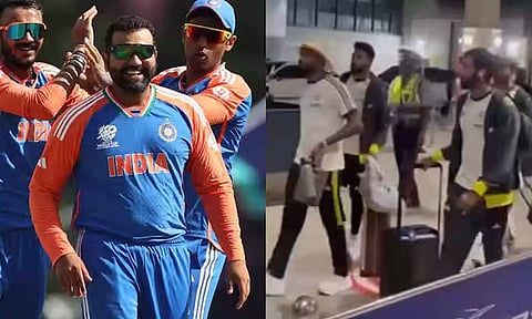 தென் ஆப்பிரிக்காவுக்கு எதிரான இறுதிப்போட்டி- பார்படாஸ் சென்றடைந்த இந்திய அணி