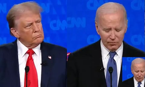 விவாதத்தில் ஸ்தம்பித்து நின்ற ஜோ பைடன்.. டிரம்ப் கொடுத்த அல்டிமேட் ரியாக்ஷன்- வீடியோ