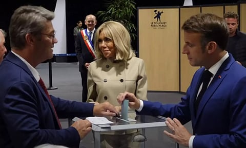 பாராளுமன்ற தேர்தல்: வாக்களித்தார் பிரான்ஸ் அதிபர் மேக்ரான்