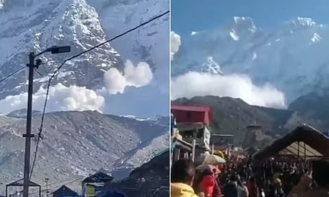 உத்தரகாண்டில் கேதார்நாத் கோவிலுக்கு அருகே பனிச்சரிவு