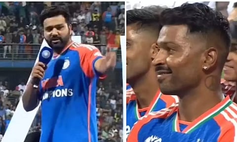 HATS OFF.. ரோகித் சர்மாவின் பேச்சைக் கேட்டு கண்கலங்கிய ஹர்திக் பாண்டியா - வீடியோ