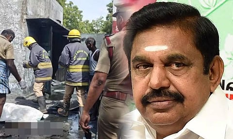 பட்டாசு ஆலை விபத்து: உயிரிழந்தோர் குடும்பத்தாருக்கு உரிய நிவாரணம் வழங்க வேண்டும்- எடப்பாடி பழனிச்சாமி