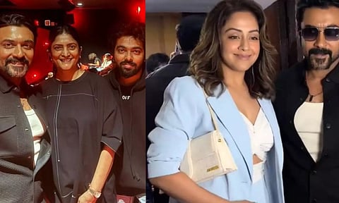 `சூரரைப்போற்று' படத்தின் இந்தி ரீமேக்கை பார்த்த சூர்யா மற்றும் ஜோதிகா