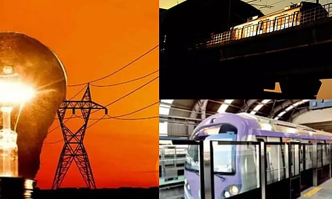 இங்கயுமா?.. பவர் கட் ஆனதால் பாதியில் நின்ற மெட்ரோ ரெயில்..