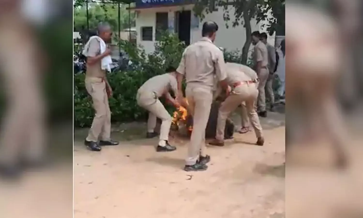 பெற்ற தாயை தீ வைத்து கொன்ற மகன் - போலீஸ் நிலையத்தில் பரபரப்பு