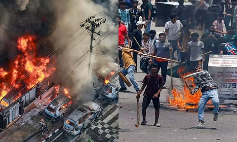 வங்காளதேச வன்முறை: 32 பேர் பலி.. டி.வி நிலையத்துக்கு தீவைப்பு.. இணைய சேவை முடக்கம்