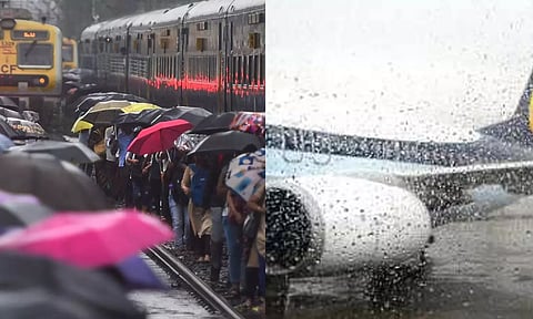 மும்பையில் கனமழை- 36 விமானங்கள் ரத்து, ரெயில் சேவை பாதிப்பு
