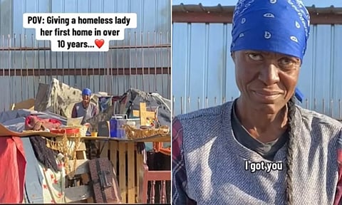 தெருவில் வாழ்ந்த பெண்ணுக்கு புதிய வீடு பரிசளித்த பிரபலம்