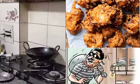 திருடப்போன வீட்டில் சாவகாசமாக பக்கோடா சுட்டு சாப்பிட்ட திருடர்கள்..