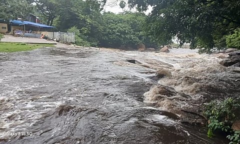 பாலாற்றில் கரைபுரண்டு ஓடும் காட்டாற்று வெள்ளம்: சுற்றுலாப் பயணிகளுக்கு தடை