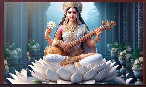 சரஸ்வதி தேவி தாமரை மலரில் அமர்ந்திருப்பது ஏன்?