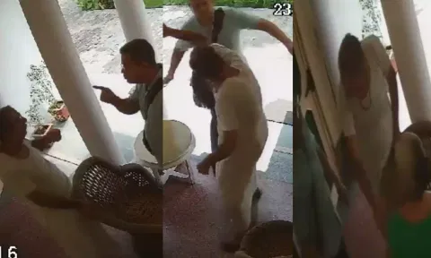 வயதான தம்பதியை சரமாரியாக தாக்கும் பா.ஜ.க தலைவரின் மகன்.. பரபரப்பு வீடியோ