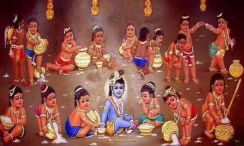 கிருஷ்ணர் வெண்ணெய் திருடிய நிகழ்வை நினைவு கூறும் உறியடி