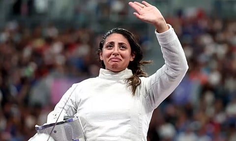 பாரீஸ் ஒலிம்பிக்ஸ்.. 7 மாத கர்ப்பிணியாக வாள்வீசிய வீராங்கனை!