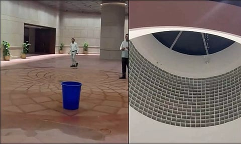 பாராளுமன்றத்திற்கு வெளியே வினாத்தாள் கசிவு, உள்ளே மழைநீர் கசிவு - எதிர்க்கட்சிகள் கிண்டல்