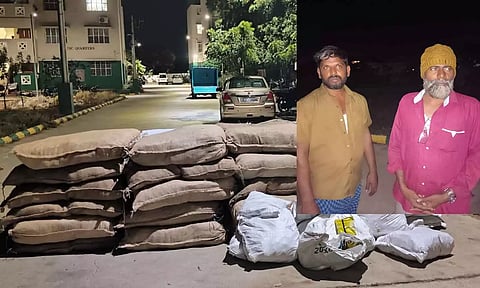 1100 கிலோ குட்கா புகையிலைப் பொருட்கள் பறிமுதல் - 3 பேர் கைது