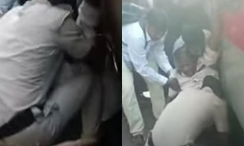 ரெயில் நிற்பதற்கு முன்பாகவே கீழே இறங்கியபோது ரெயிலுக்கு அடியில் சிக்கிய பயணி