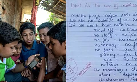 டீச்சர் SHOCKED.. ஸ்டூடண்ட் ROCKED.. மொபைல் போன்களின் பயன்கள் குறித்து மாணவன் எழுதிய அல்டிமேட் விளக்கம்