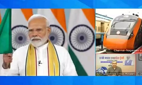 தமிழகத்துக்கு மேலும் 2 வந்தே பாரத் ரெயில்கள்- பிரதமர் மோடி தொடங்கி வைத்தார்