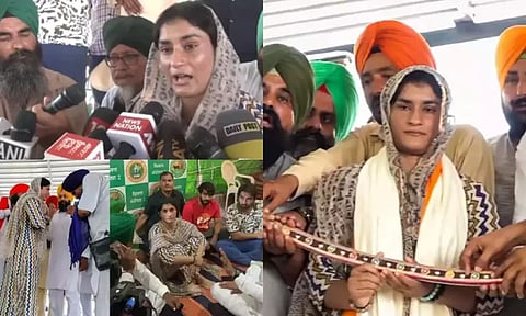 விவசாயிகள் போராட்டத்தில் கலந்துகொண்ட வினேஷ் போகத்.. அரசியல் வருகை குறித்து கூறியது இதுதான்!