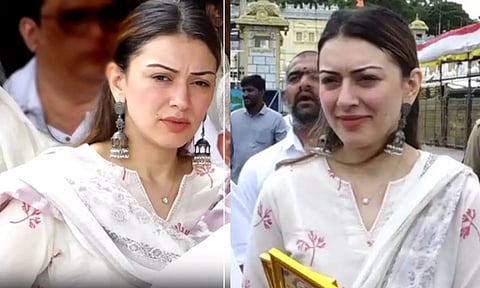 குடும்பத்துடன் திருப்பதியில் சாமி தரிசனம் செய்த ஹன்சிகா