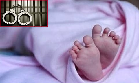 பச்சிளம் குழந்தையை கொன்று கழிவறையில் புதைத்த தாய் ஆண் நண்பருடன் கைது