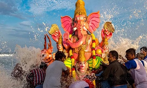 சென்னை, ஆவடி, தாம்பரம் பகுதிகளில் 2500 விநாயகர் சிலைகள் கரைப்பு