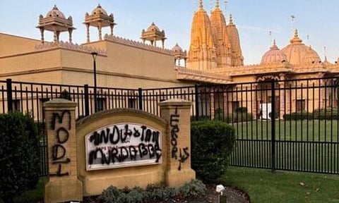 நியூயார்க்கில் இந்து கோவில் மீது தாக்குதல்