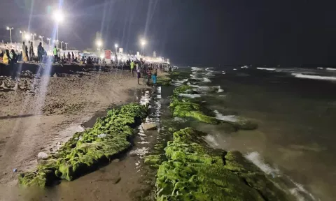 சுமார் 50 அடி தூரத்திற்கு திருச்செந்தூரில் கடல் உள்வாங்கியது