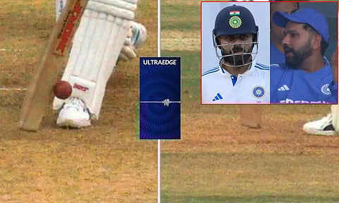 டி.ஆர்.எஸ். கேட்காத விராட் கோலியும்... ரோகித் சர்மாவின் ரியாக்ஷனும்...