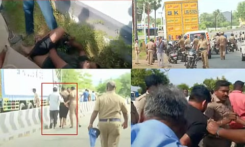 கேரளா ஏடிஎம்-களில் கொள்ளையடிக்கப்பட்ட பணத்துடன் பிடிபட்ட கண்டெய்னர்: துப்பாக்கியுடன் கொள்ளையர்கள் இருப்பதால் பரபரப்பு