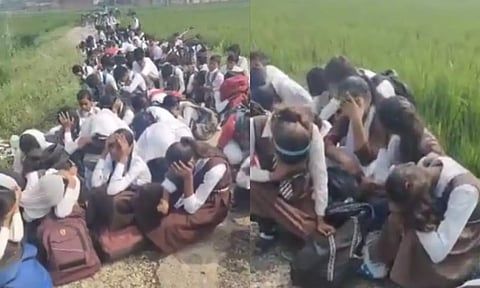 ஸ்கூல் ஃபீஸ் கட்டாத மாணவிகளை வெயிலில் அமர வைத்த பிரின்சிபல்.. வீடியோ எடுத்து பெற்றோர்களுக்கு மிரட்டல்