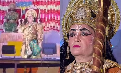 மேடையில் ராமர் வேடத்தில் நடிக்கும்போதே மாரடைப்பு.. நெஞ்சைப் பிடித்தவாறு உயிரைவிட்ட நபர் - வீடியோ