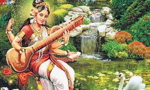 ஞானத்தை வழங்கும் `சரஸ்வதி தேவி'