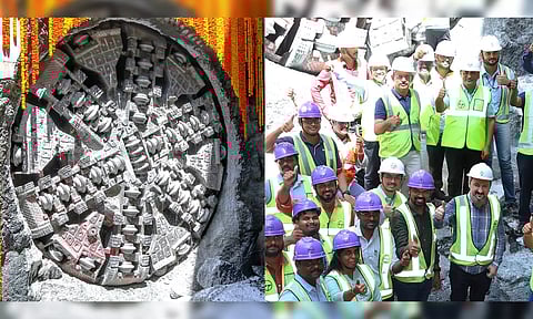 மெட்ரோ ரெயில் 2ம் கட்டம்- சுரங்கம் தோண்டும் பணியை முடித்த "பாலாறு"