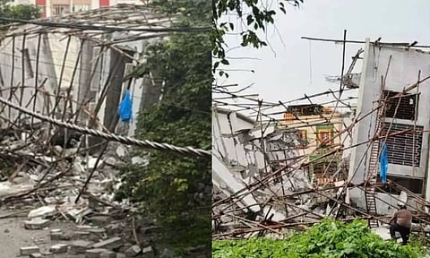 பெங்களூருவில் சீட்டுக்கட்டு போல சரிந்த அடுக்குமாடி கட்டடம்.. உள்ளே சிக்கிய 17 பேர் - பரபரப்பு வீடியோ