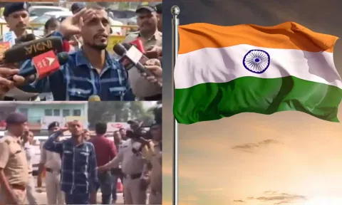 வீடியோ: தேசியக் கொடிக்கு 21 முறை சல்யூட் அடித்து 'பாரத் மாதா கி ஜே' சொன்ன இளைஞர் - ஏன் தெரியுமா?