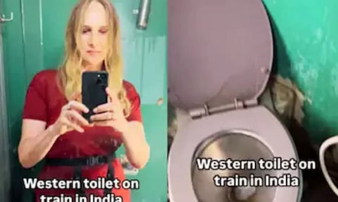 இந்திய ரெயிலில் கழிப்பறை அசுத்தம் குறித்த வீடியோ... விமர்சனத்துக்குள்ளான வெளிநாட்டு பெண்