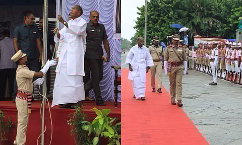 புதுச்சேரி விடுதலை நாள் விழா கொண்டாட்டம்- முதலமைச்சர் ரங்கசாமி தேசிய கொடியேற்றினார்