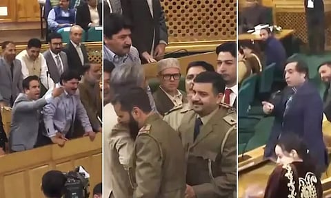 காஷ்மீரில் சட்டசபை முதல் கூட்டம் கடும் அமளியுடன் தொடங்கியது: சிறப்பு அந்தஸ்து ரத்தை எதிர்த்து தீர்மானம்