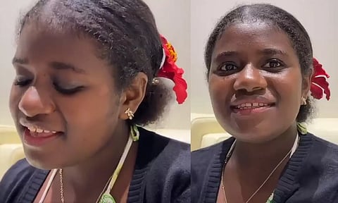 தமிழ் பாடல்களை அழகிய குரலில் பாடும் ஆப்பிரிக்க பெண் - வீடியோ