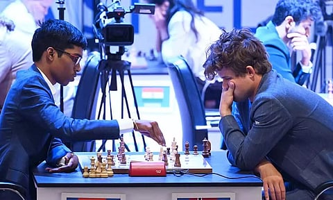 ரேபிட் செஸ் போட்டி: கார்ல்சென்- பிரக்ஞானந்தா ஆட்டம் டிரா